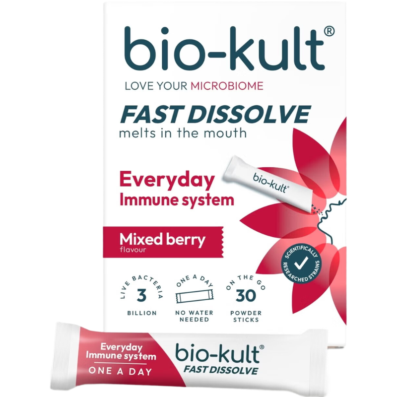 BIO Kult Immune Powder Sticks Mixed Berry Flavour Fast Dissolve - 30 Sticks