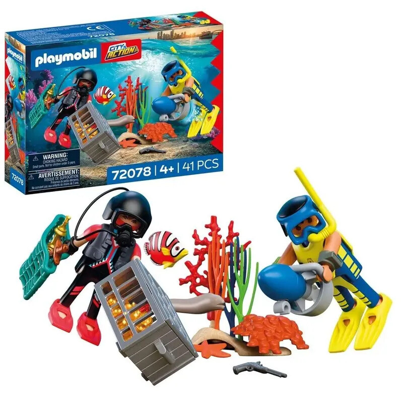 PLAYMOBIL Polizeitaucher mit Schatz
