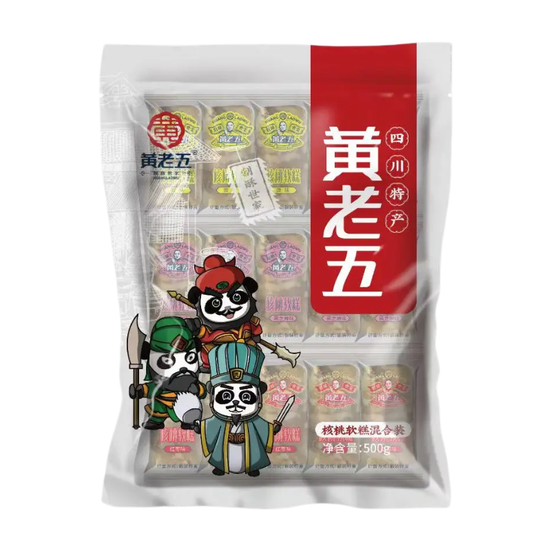 Huang Lao Wu Black/Red Huanglaowu Walnut Soft Cakes Mixed Packaging 500G