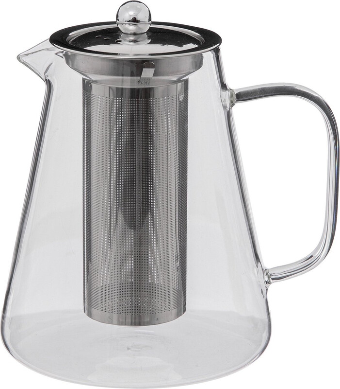 Transparante glazen theepot met tuit - 1,3 L