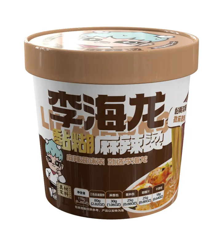 Li Hailong Würziger Hot Pot Instant-Nudeln, kräftige und reichhaltige Brühe, Becher-Nudeln, 178 g