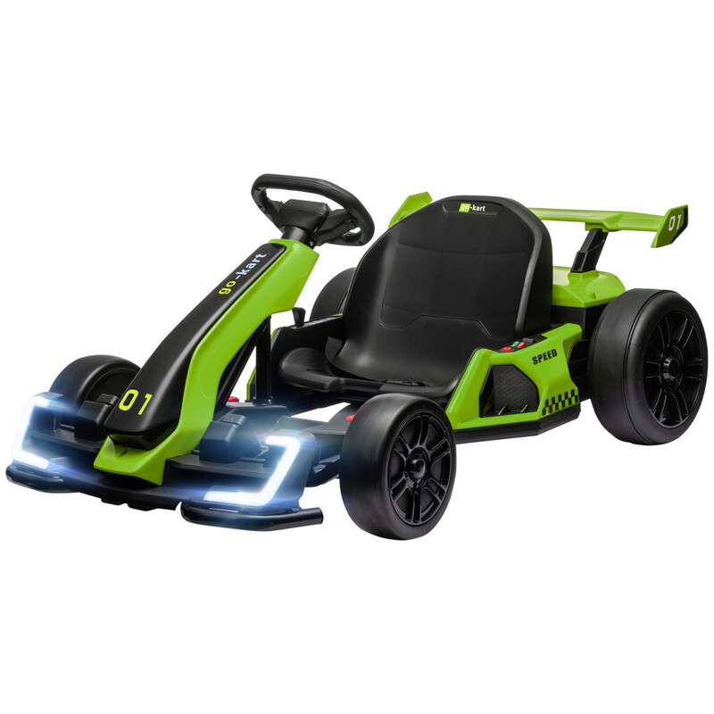 370-287V70GN HOMCOM 24V Electric Go Kart for Kids, Ride On Racing Kart with Adjustabl