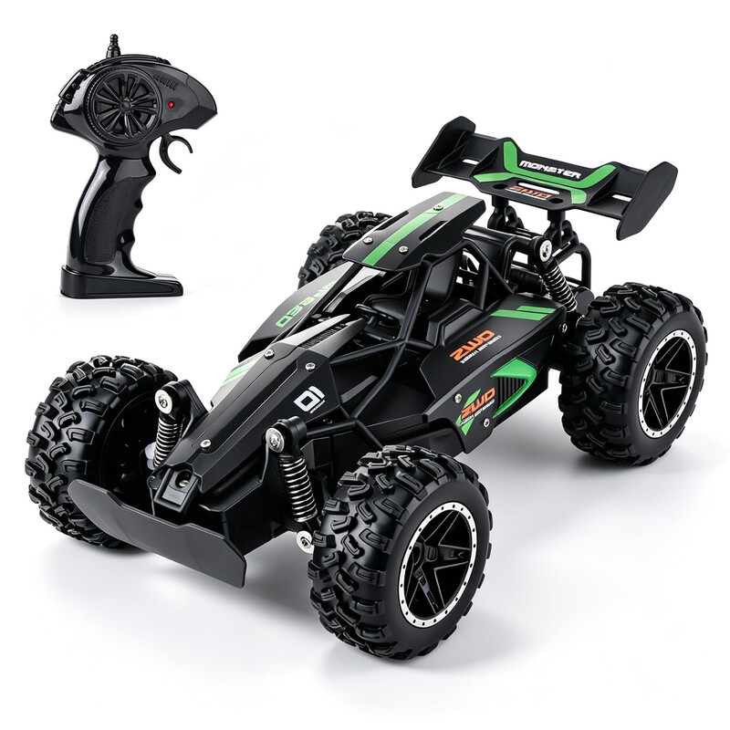 2WD RC Off-Road Buggy Car, 2.4G Remote Control Racing Car with Shock Absorber Rechargeable Battery, High-Speed RC Off-Road Vehicle Toy Gift for Boys Kids
