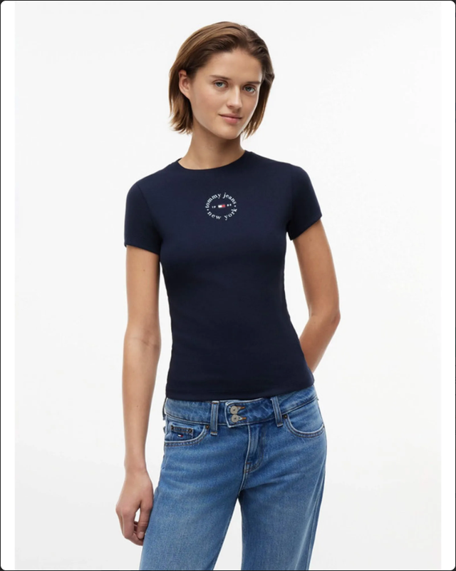 Tommy Hilfiger Women's Dark Jeans Playera Slim Para Mujer - Night Navy