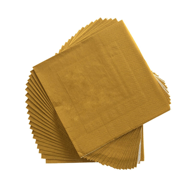 Unique Lunch Napkins, Gold, 20 pack