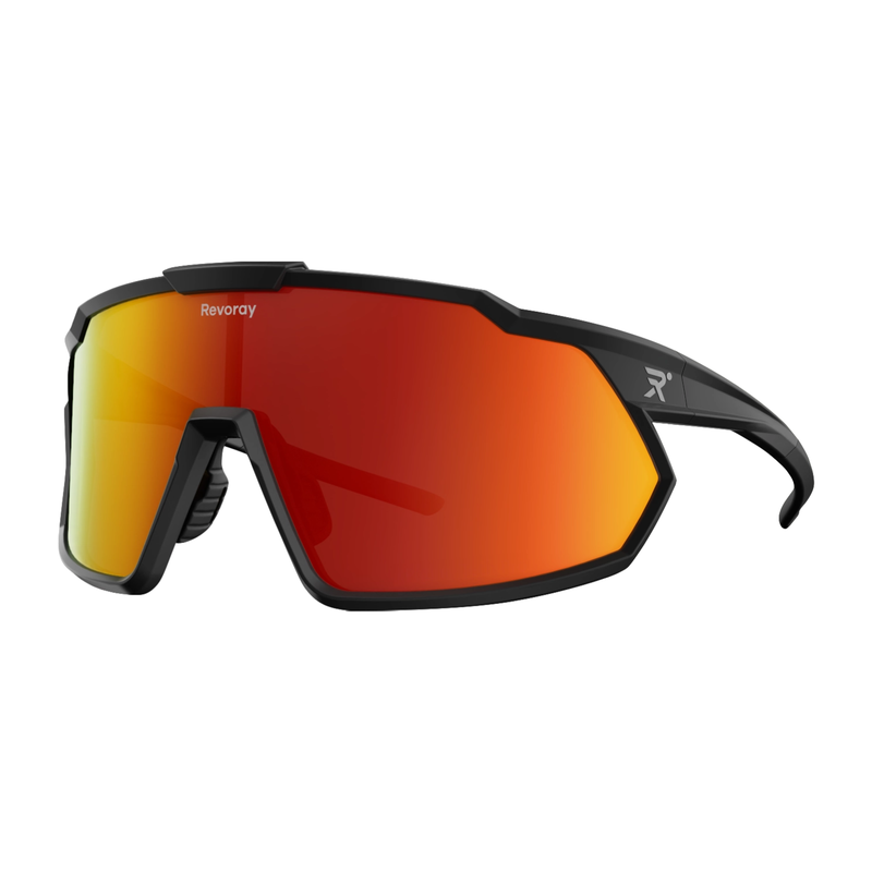 Revoray Fietsbril – Hoogwaardige TAC Gepolariseerde Lenzen, 33 g Ultralicht TR90 Montuur, UV400 Bescherming, Water- en Olieafstotende Coating, Professionele Sportzonnebril voor Fietsen, Y1-orange