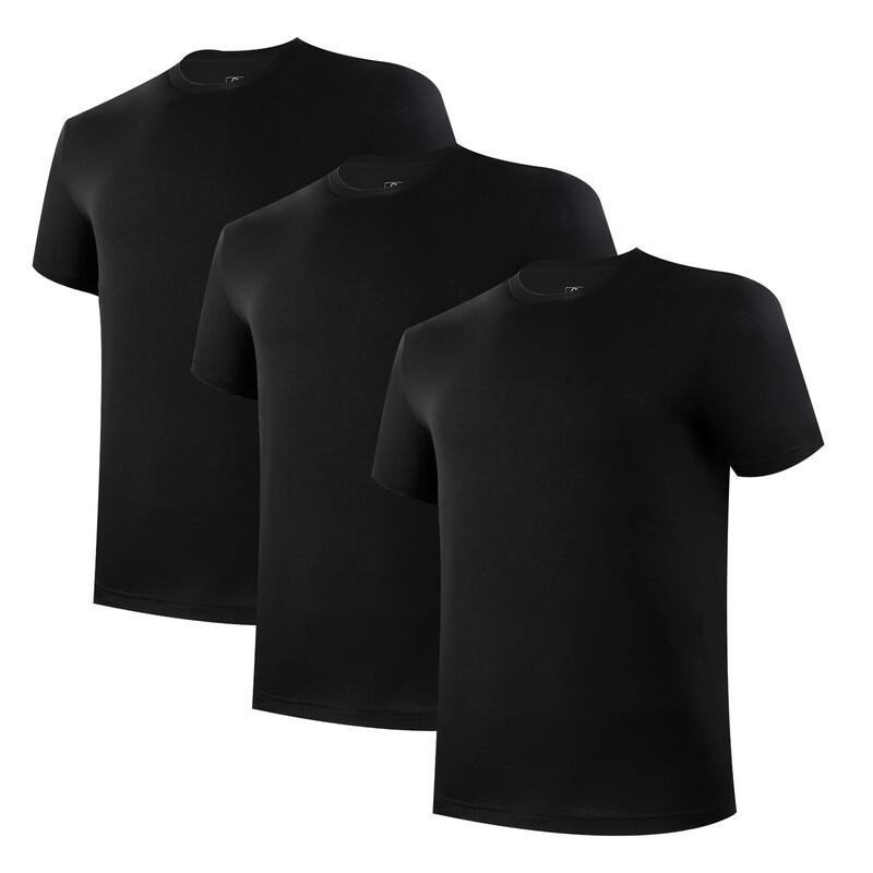 Men's Undershirt Moisture-Wicking T-Shirts Stretch Crewneck Soft Tees for Men L (3 Pa
