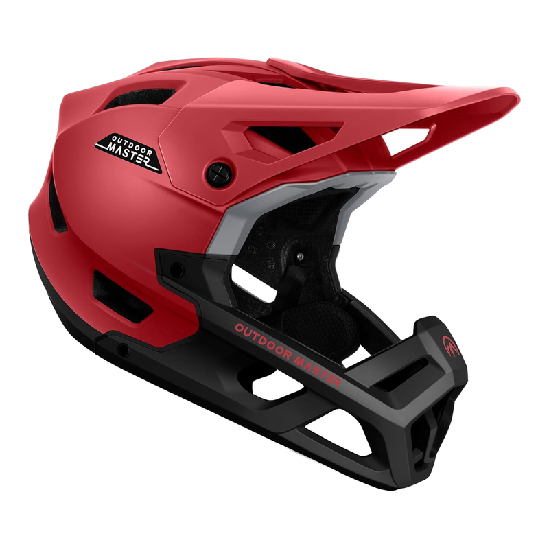 OutdoorMaster volledig dekkende mountainbikehelm voor heren en dames - rood, maat L