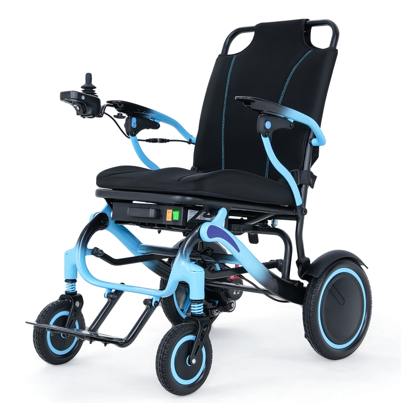 19 kg Ultralichte Opvouwbare 100% Koolstofvezel Elektrische Rollstoelen Voor Volwassenen, Lichtgewicht Opvouwbare Gemotoriseerde Elektrische Rollstoel Met Twee Batterijen En LCD-display, Draagbaar Van De Luchtvaartmaatschappij