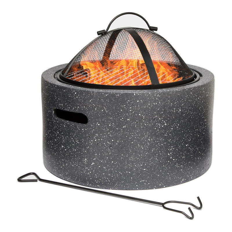 VonHaus 2-in-1 Fire Pit & BBQ Grill – Outdoor Garden Fire Pit Bowl with Removable Cooking Grate for Patio & Deck