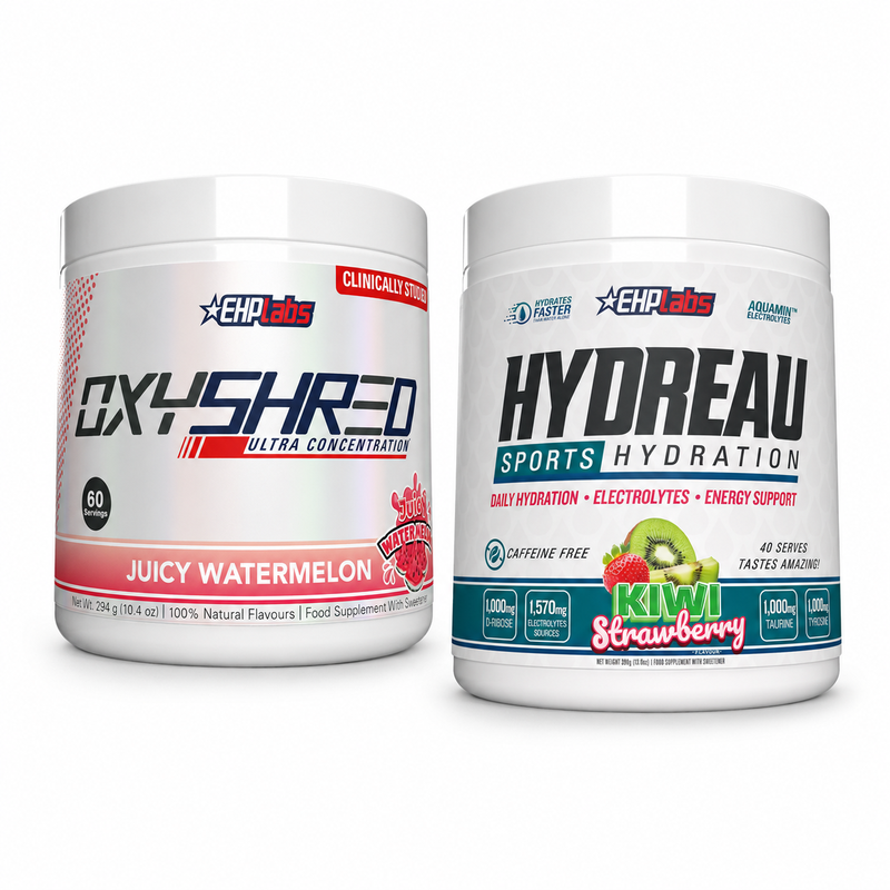 EHP Labs OxyShred Juicy Watermelon + Hydrateau Kiwi Strawberry Hydration Bundle