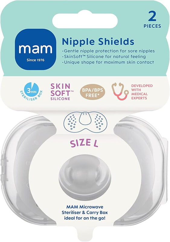 Nipple Shield Large 2 Pack White