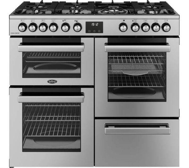 Belling Cookcentre 100DF 100cm Dual Fuel Range Cooker - Stainless Steel & Chrome