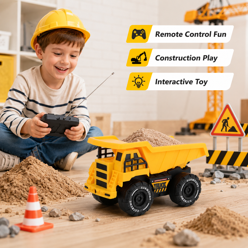 Ferngesteuerter Muldenkipper von Toysery | 2,4 GHz RC Baufahrzeug mit 2 Motoren für realistische Spielabenteuer auf der Baustelle