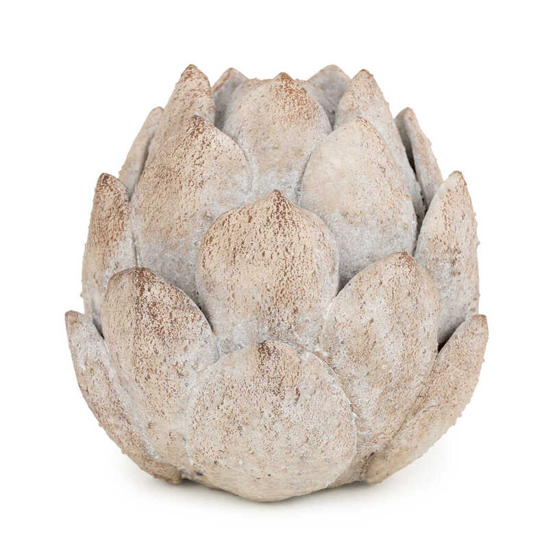 Candlelight Grey Ornament Flower Washed H:10.5cm