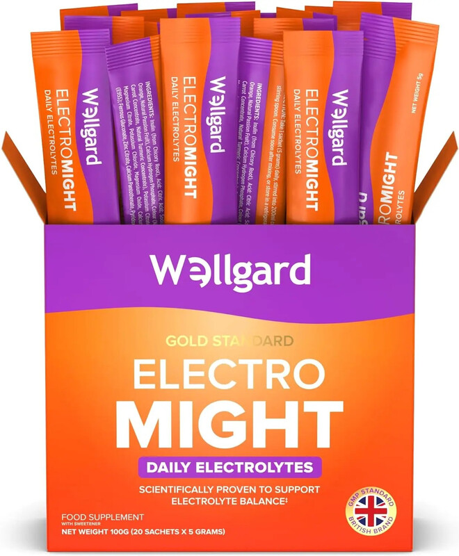 Wellgard Orange Electromight Sugar-Free Electrolyte Hydration Support Sachets - 20 X 5G