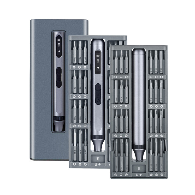 EasyWox Digitale Elektrische Schroevendraaier Set | 350 mAh Lithium Batterij | 48 Veelgebruikte Bits | Oplaadtijd 90min | Koppel 0,3N.m (Elektrisch)/3,5N.m (Handmatig) | Aluminium Handvat