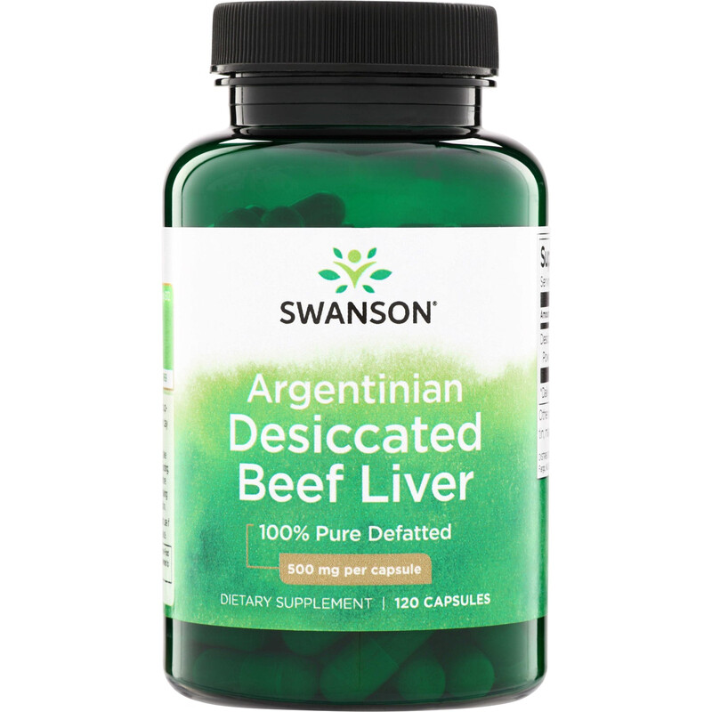 Swanson Argentinian Desiccated Beef Liver Complex 500Mg Capsules - 120 Capsules