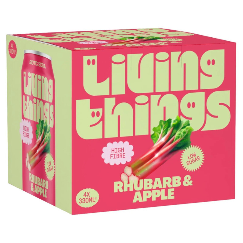 Living Things - Rhubarb & Apple Soda 4x330ml