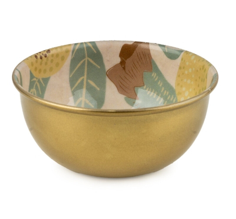 Decorative Trinket Bowl Vintage Fruits Metal Gold D:11cm