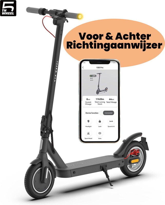 INVANTI V30PRO Elektrische Scooter voor en Achter LED-richtingaanwijzer 25 km/u Bereik 32 km V30 Pro