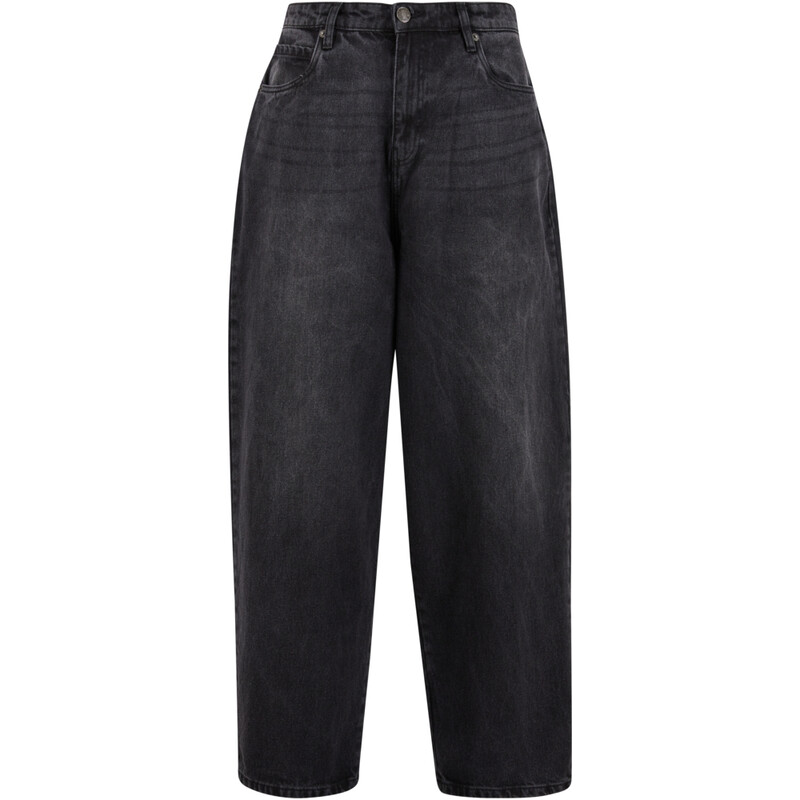 Urban Classics schmal zulaufende schwere Baggy Jeans schwarz gewaschen