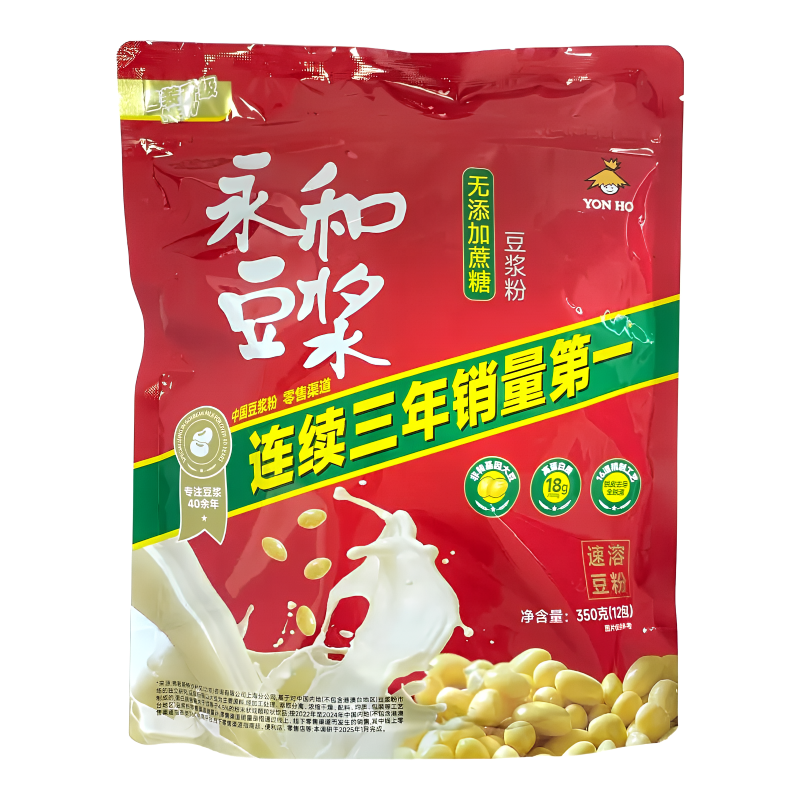 YON HO Unsweetened Soy Milk Powder, Original Flavor, 350g