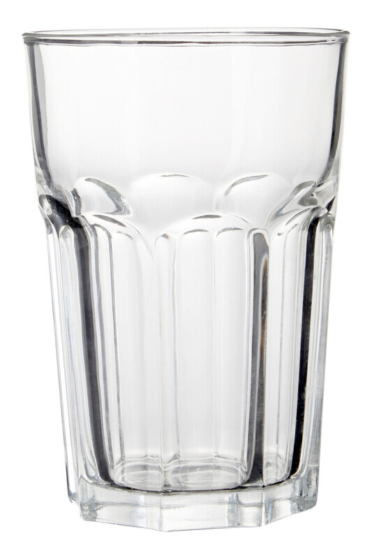 Versatile Set of 4 Luxor Clear Glass Tumblers, Clear Glassware Drinking Glass, Lightw