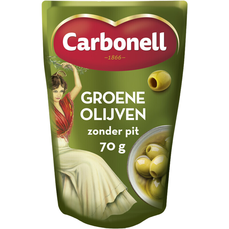 Carbonell Groene Olijven Zonder Pit - 180 g