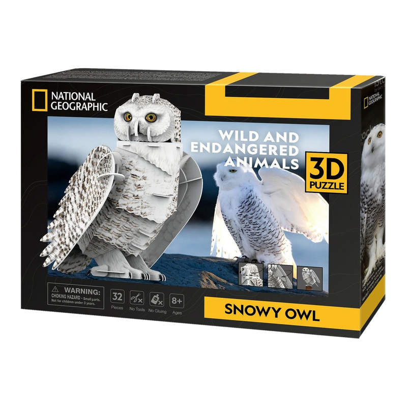 CUBIC FUN 3D Puzzel Sneeuwuil - 42 stuks, Multicolor