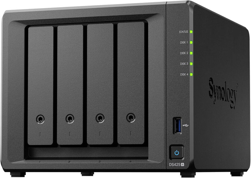 Synology DS425+ 4-Bay NAS Desktop Network Attached Storage Private Cloud Media Server for Home and Business