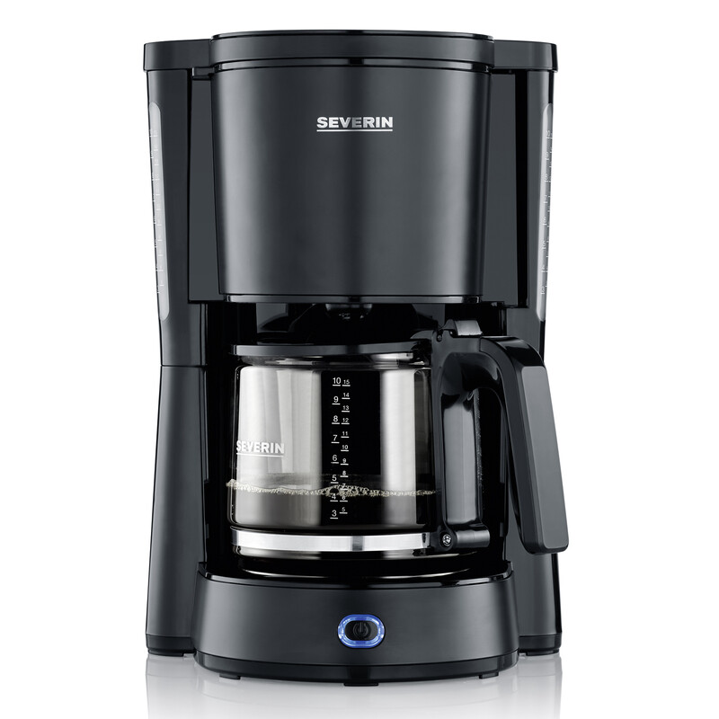 Severin Kaffeemaschine "Type" mit Glaskanne, aromatischer, schneller und leise gebrühter Kaffee mit dem Kaffeebereiter für bis zu 10 Tassen, Filterkaffeemaschine, schwarz, KA 4815