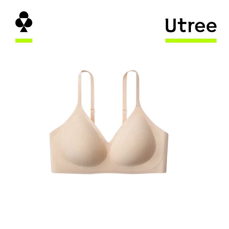 Utree - Small-Busted Women's Wire-Free Comfort Bra, Lift & Shaping, Side Boob Control, Anti-Sag, Seamless - Invisible Skin - 160-165/90-95 (L)