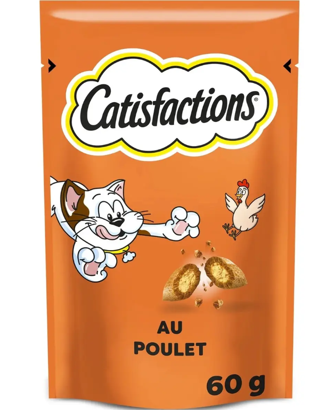 Catisfactions friandises au poulet pour chat et chaton 60g