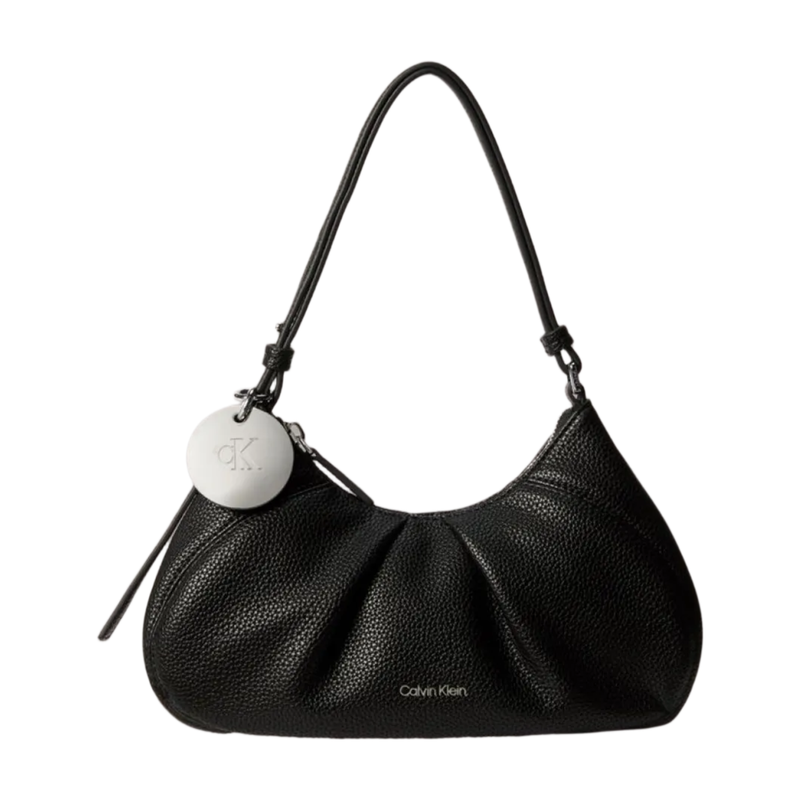 Calvin Klein Monogram Charm Shoulder Bag - Black