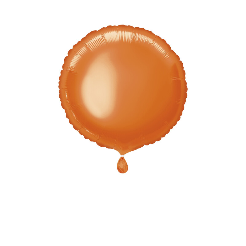 18in Orange Round Foil Balloon
