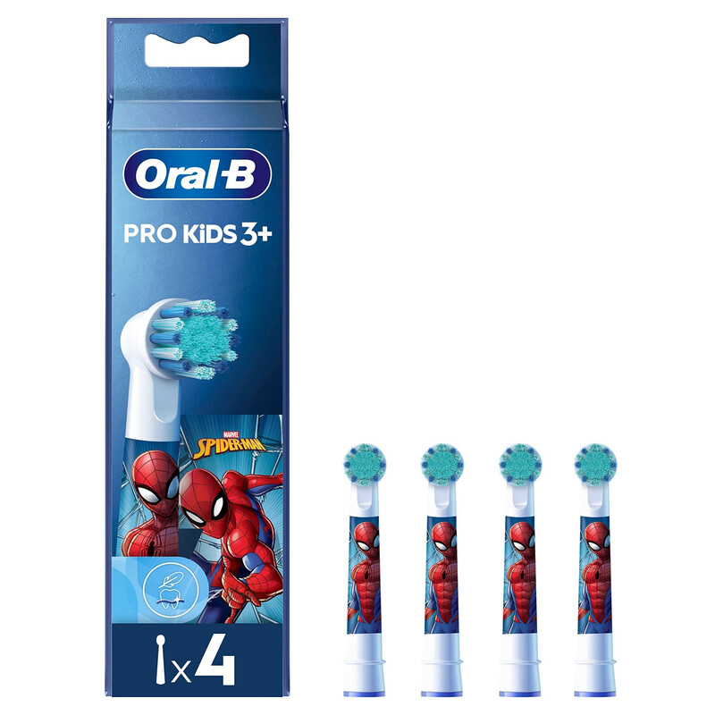 Oral-B Pro Kids Spiderman Elektrische Zahnbürstenköpfe 4er Pack Sanfte Reinigung