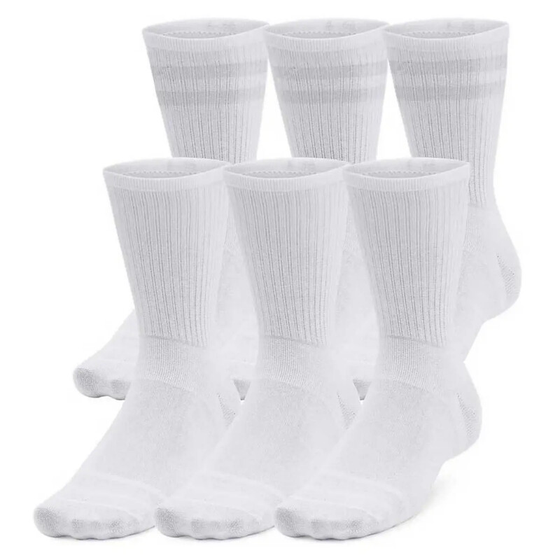 Essential Unisex 6-Pack Crew Socks White/Halo Gray M