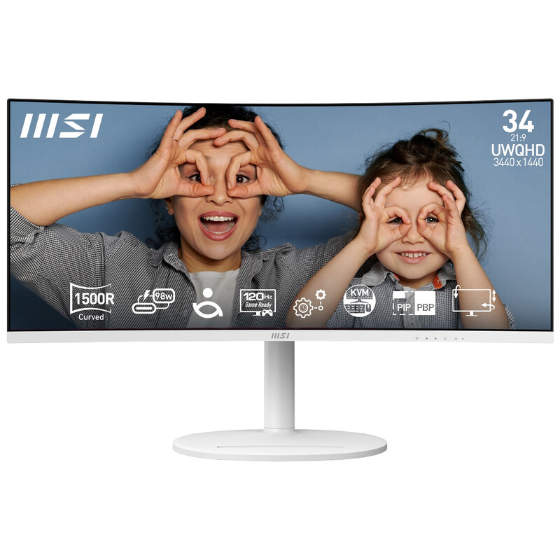 Modern MD342CQPW 34" 3440x1440 (UWQHD) 120Hz 1500R Curved Monitor - White