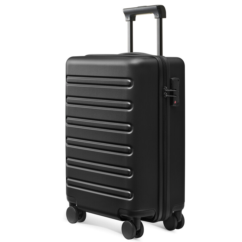 NINETYGO ANDES Gepäck, Handgepäck, 55,88 x 35,56 x 22,86 cm, Fluggesellschaft-zugelassen, 50,80 cm Koffer mit leichtgängigen Doppelrollen, Hartschalen-Handgepäck, Leichtes Reisegepäck, TSA-zugelassen, Schwarz, 20 Zoll
