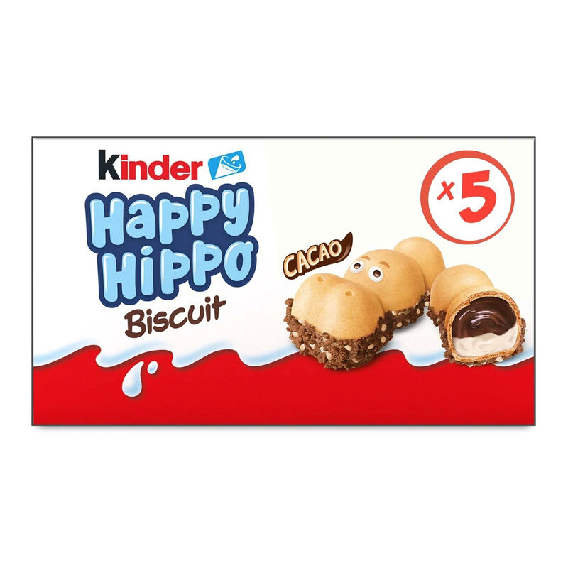 Biscuits Fourrés Cacao Kinder Happy Hippo 5 Biscuits 103 5g