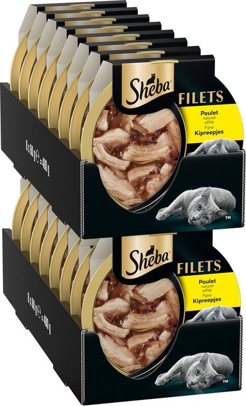 Sheba Filets Kipfilet Stukjes in Saus Kattenvoer 16 x 60 g