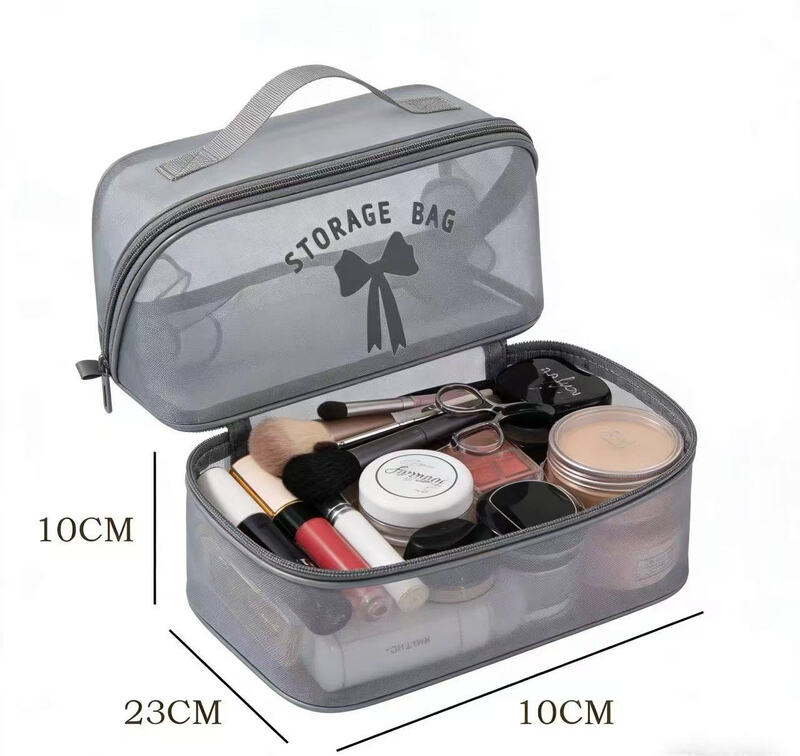 H7 Gray High-Value Makeup Handbag Travel Bag/Cosmetic Pouch/Storage Bag/Multifunction