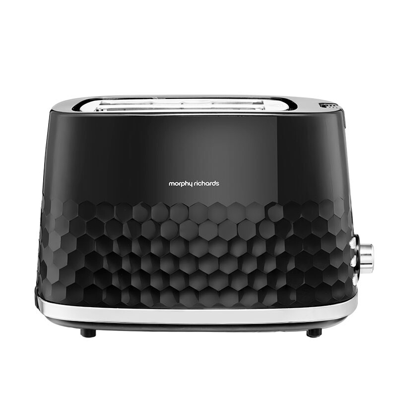 Morphy Richards Hive 2-sleufs broodrooster, instelbare bruiningsgraad, uitneembare kruimellade, annuleer, ontdooien, opwarmen, anti-klemfunctie, glanzende afwerking, 850 W, zwart