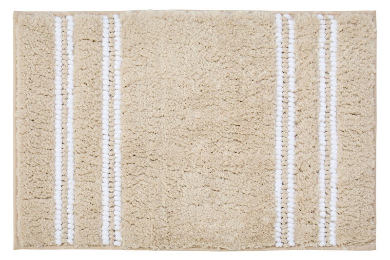 Bath Mat Soak Microfibre Tufted Stripe Beige 40x60cm