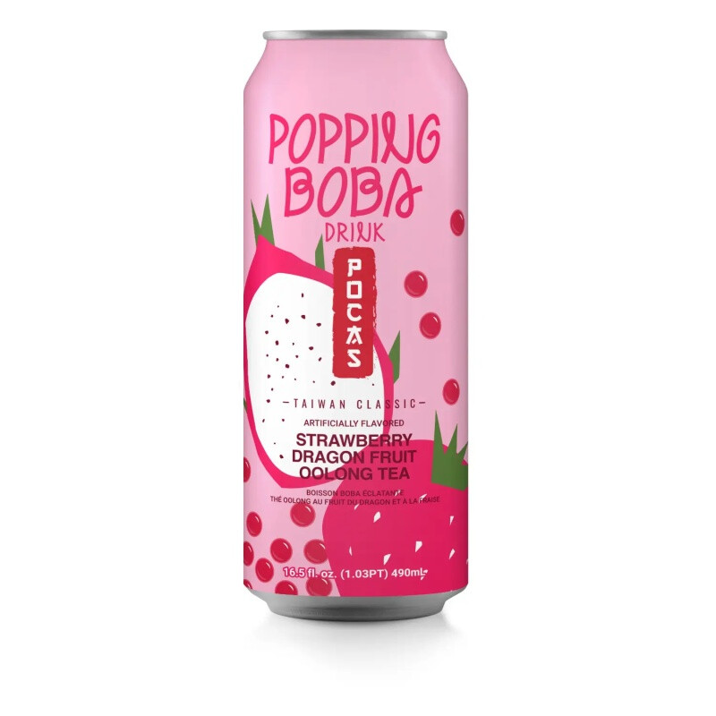 Heart-Shaped Popping Boba Dragon Fruit Oolong Tea 490ml