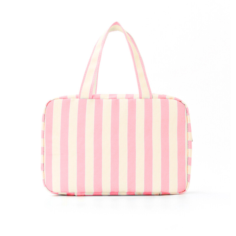 JORDAN&JUDY 4-fach Reisetasche - Pink & Beige Streifen