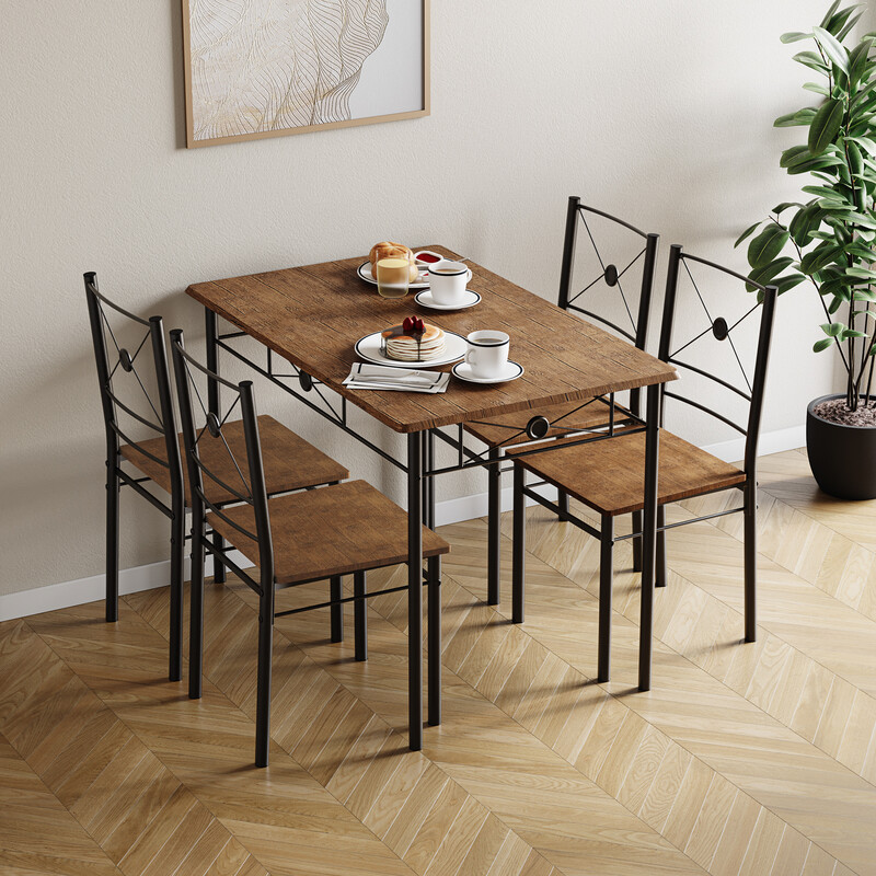 Vida Designs Dark Roslyn 4 Seater Dining Set, Wood - Image 3
