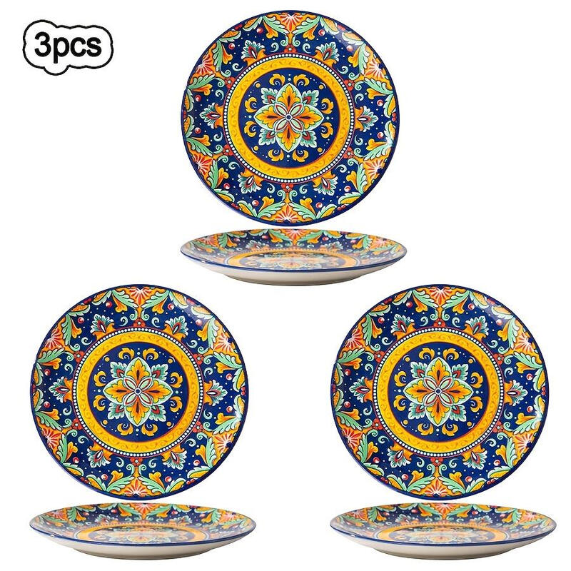 YumiPLUS 3 stuks Boho keramische borden