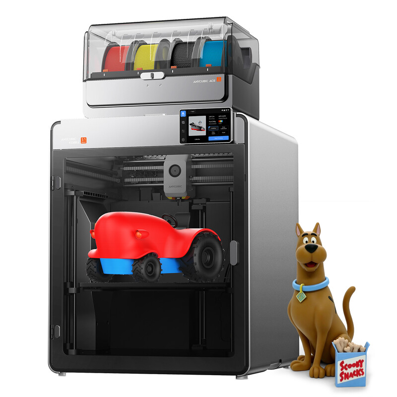ANYCUBIC Kobra S1 Max Combo meerkleurige 3D-printer, 16 kleuren, volledig gesloten CoreXY, 350×350×350 mm groot formaat, 65 ℃ verwarmde kamer, 350 ℃ hotend